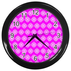 Abstract Knot Geometric Tile Pattern Wall Clock (black) by GardenOfOphir