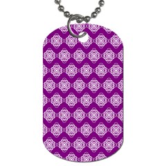 Abstract Knot Geometric Tile Pattern Dog Tag (one Side) by GardenOfOphir