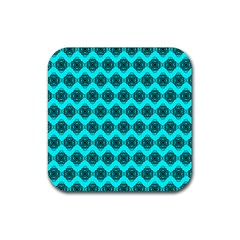 Abstract Knot Geometric Tile Pattern Rubber Coaster (square) by GardenOfOphir