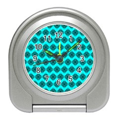 Abstract Knot Geometric Tile Pattern Travel Alarm Clock by GardenOfOphir