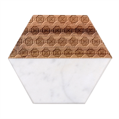 Abstract Knot Geometric Tile Pattern Marble Wood Coaster (hexagon) 