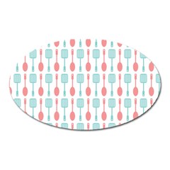 Spatula Spoon Pattern Oval Magnet by GardenOfOphir