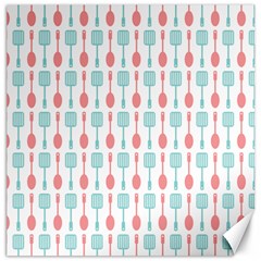 Spatula Spoon Pattern Canvas 12  X 12  by GardenOfOphir