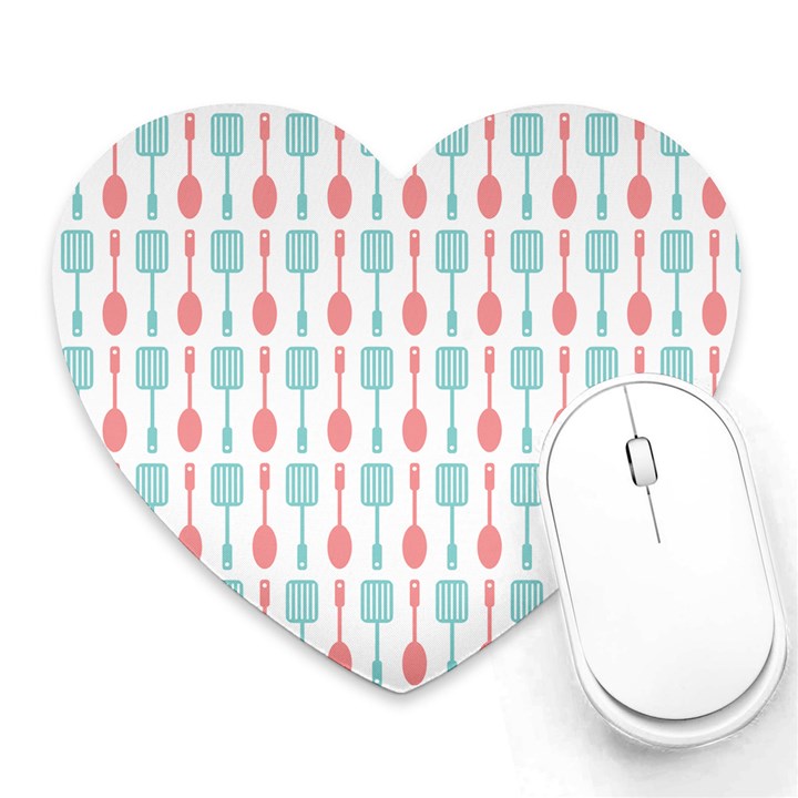 Spatula Spoon Pattern Heart Mousepad