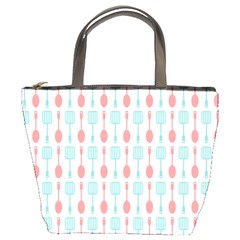 Spatula Spoon Pattern Bucket Bag by GardenOfOphir