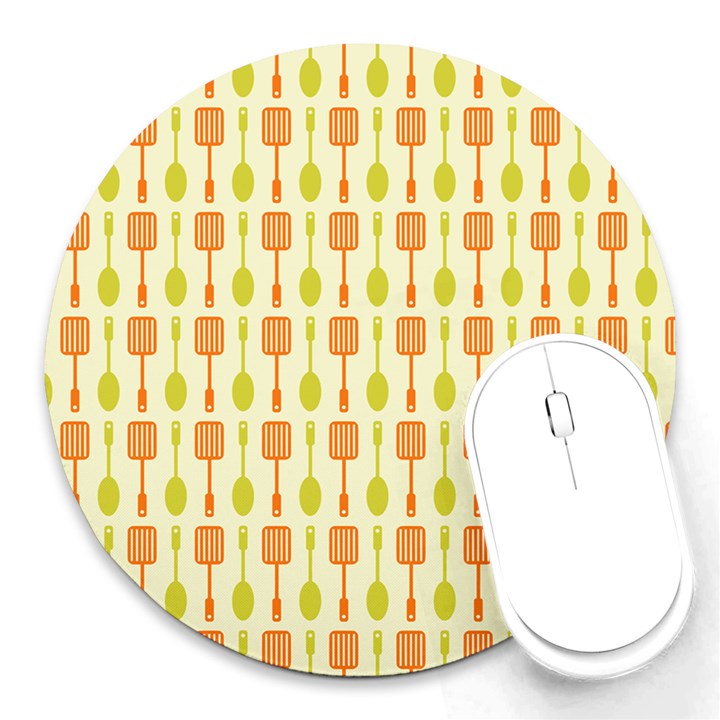 Spatula Spoon Pattern Round Mousepad