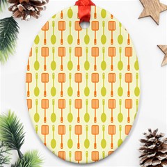 Spatula Spoon Pattern Ornament (oval) by GardenOfOphir