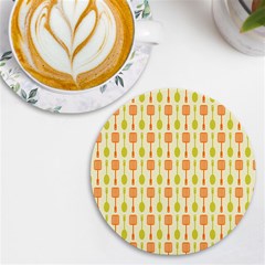 Spatula Spoon Pattern Uv Print Round Tile Coaster by GardenOfOphir