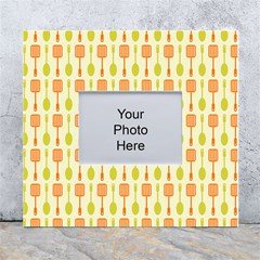 Spatula Spoon Pattern White Wall Photo Frame 5  X 7  by GardenOfOphir