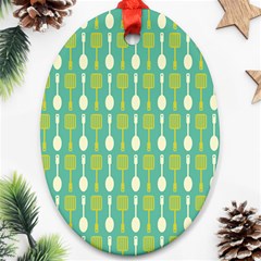 Spatula Spoon Pattern Ornament (oval) by GardenOfOphir