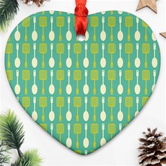 Spatula Spoon Pattern Ornament (heart) by GardenOfOphir