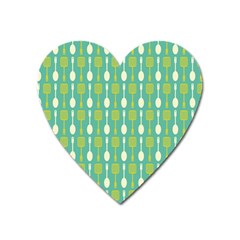 Spatula Spoon Pattern Heart Magnet by GardenOfOphir