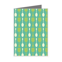 Spatula Spoon Pattern Mini Greeting Card by GardenOfOphir