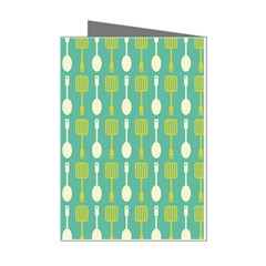 Spatula Spoon Pattern Mini Greeting Cards (pkg Of 8) by GardenOfOphir