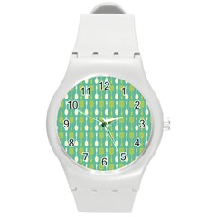 Spatula Spoon Pattern Round Plastic Sport Watch (m) by GardenOfOphir