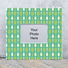 Spatula Spoon Pattern White Wall Photo Frame 5  X 7 