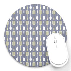 Spatula Spoon Pattern Round Mousepad by GardenOfOphir