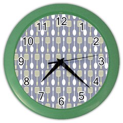 Spatula Spoon Pattern Color Wall Clock by GardenOfOphir