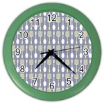 Spatula Spoon Pattern Color Wall Clock Front