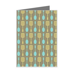 Spatula Spoon Pattern Mini Greeting Card by GardenOfOphir