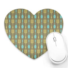 Spatula Spoon Pattern Heart Mousepad by GardenOfOphir