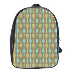 Spatula Spoon Pattern School Bag (large) by GardenOfOphir