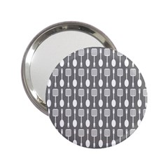 Gray And White Kitchen Utensils Pattern 2 25  Handbag Mirrors by GardenOfOphir