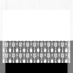 Gray And White Kitchen Utensils Pattern Rectangular Jigsaw Puzzl by GardenOfOphir