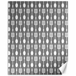 Gray And White Kitchen Utensils Pattern Canvas 11  x 14  10.95 x13.48  Canvas - 1