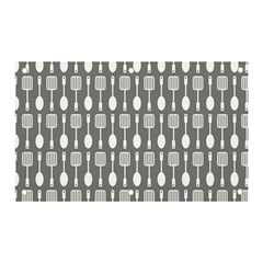 Gray And White Kitchen Utensils Pattern Banner And Sign 5  X 3  by GardenOfOphir