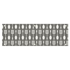 Gray And White Kitchen Utensils Pattern Banner And Sign 6  X 2  by GardenOfOphir