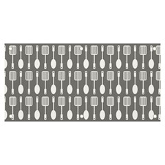 Gray And White Kitchen Utensils Pattern Banner And Sign 6  X 3  by GardenOfOphir