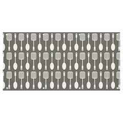 Gray And White Kitchen Utensils Pattern Banner And Sign 8  X 4  by GardenOfOphir