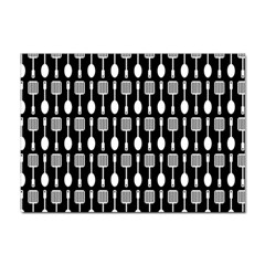 Black And White Spatula Spoon Pattern Sticker A4 (100 Pack) by GardenOfOphir