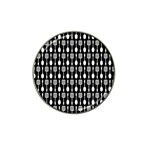 Black And White Spatula Spoon Pattern Hat Clip Ball Marker Front