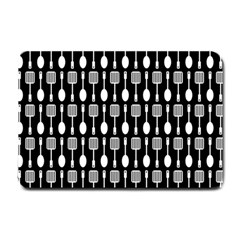 Black And White Spatula Spoon Pattern Small Doormat