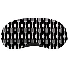 Black And White Spatula Spoon Pattern Sleeping Mask