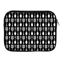 Black And White Spatula Spoon Pattern Apple Ipad 2/3/4 Zipper Cases by GardenOfOphir