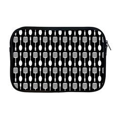 Black And White Spatula Spoon Pattern Apple MacBook Pro 17  Zipper Case