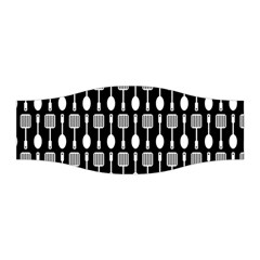 Black And White Spatula Spoon Pattern Stretchable Headband by GardenOfOphir