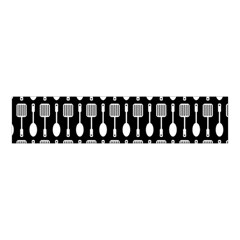 Black And White Spatula Spoon Pattern Velvet Scrunchie