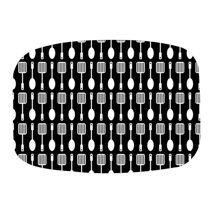 Black And White Spatula Spoon Pattern Mini Square Pill Box