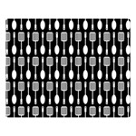 Black And White Spatula Spoon Pattern Premium Plush Fleece Blanket (Large) 80 x60  Blanket Front