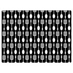 Black And White Spatula Spoon Pattern Premium Plush Fleece Blanket (Extra Small) 40 x30  Blanket Front