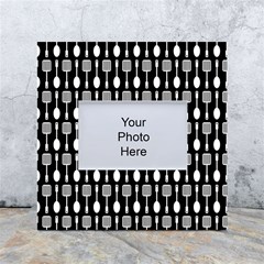 Black And White Spatula Spoon Pattern White Box Photo Frame 4  X 6  by GardenOfOphir