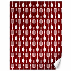 Red And White Kitchen Utensils Pattern Canvas 36  X 48  by GardenOfOphir