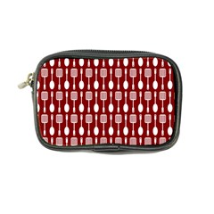 Red And White Kitchen Utensils Pattern Coin Purse by GardenOfOphir