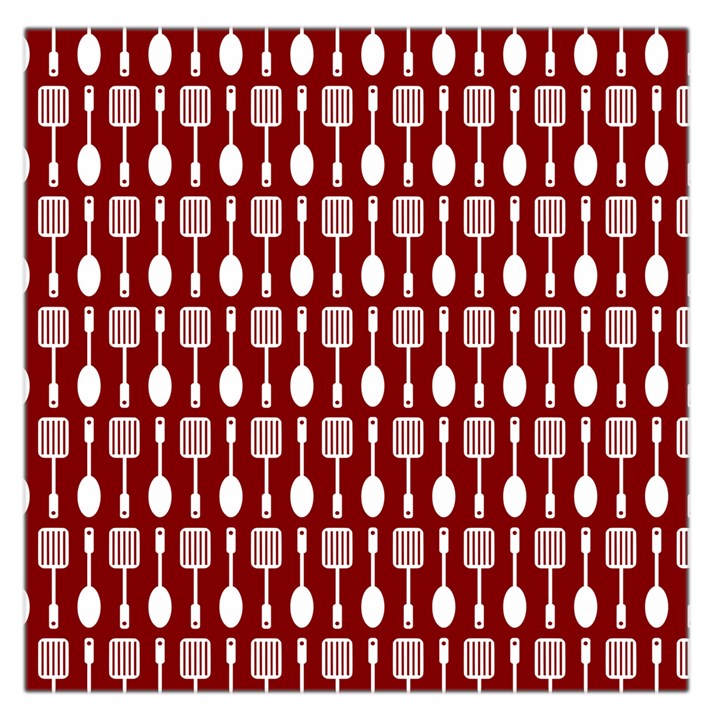 Red And White Kitchen Utensils Pattern Square Satin Scarf (36  x 36 )