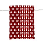 Red And White Kitchen Utensils Pattern Lightweight Drawstring Pouch (XL) Front