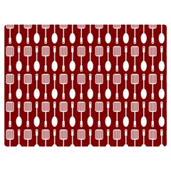 Red And White Kitchen Utensils Pattern Two Sides Premium Plush Fleece Blanket (extra Small)